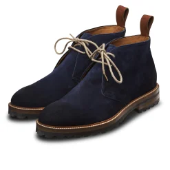 Best Sale LodinG Desert Boots Firmo 393 veau velours bleu Bleu foncé